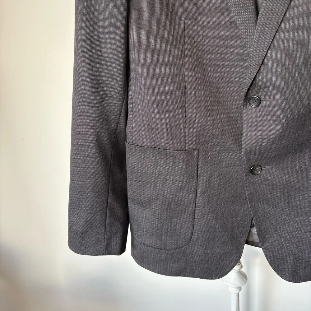 BONOBOS Jetsetter Stretch Italian Wool Charcoal Gray Blazer Jacket EUC Size 42R